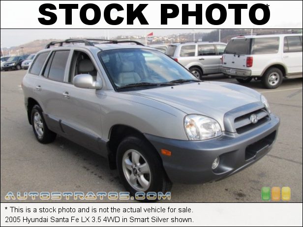 Stock photo for this 2005 Hyundai Santa Fe LX 3.5 4WD 3.5 Liter DOHC 24 Valve V6 5 Speed Shiftronic Automatic