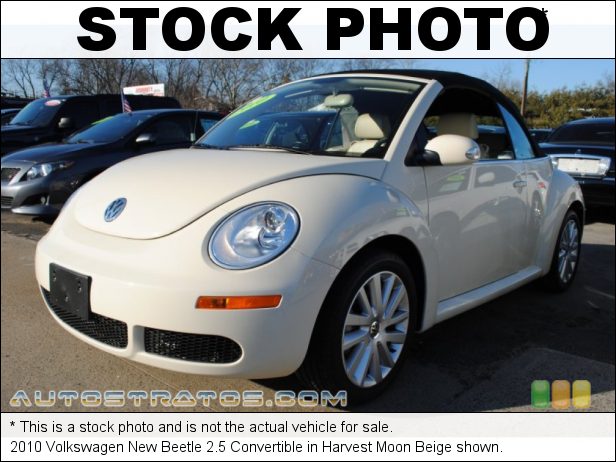 Stock photo for this 2010 Volkswagen New Beetle Convertible 2.5 Liter DOHC 20-Valve 5 Cylinder 6 Speed Tiptronic Automatic