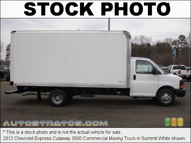 Stock photo for this 2012 Chevrolet Express Cutaway 3500 Commercial Moving Truck 6.0 Liter OHV 16-Valve V8 4 Speed Automatic