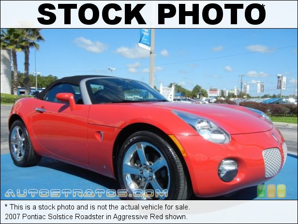 Stock photo for this 2007 Pontiac Solstice Roadster 2.4 Liter DOHC 16-Valve 4 Cylinder 5 Speed Manual