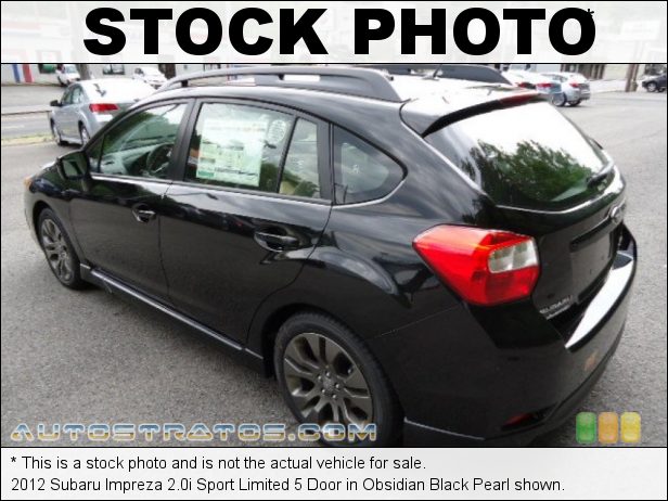 Stock photo for this 2012 Subaru Impreza 2.0i Sport Limited 5 Door 2.0 Liter DOHC 16-Valve Dual-VVT Flat 4 Cylinder Lineartronic CVT Automatic
