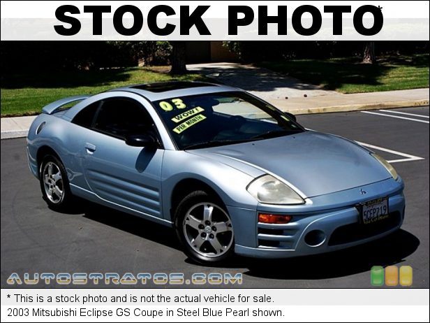 Stock photo for this 2003 Mitsubishi Eclipse GS Coupe 2.4 Liter SOHC 16-Valve 4 Cylinder 5 Speed Manual