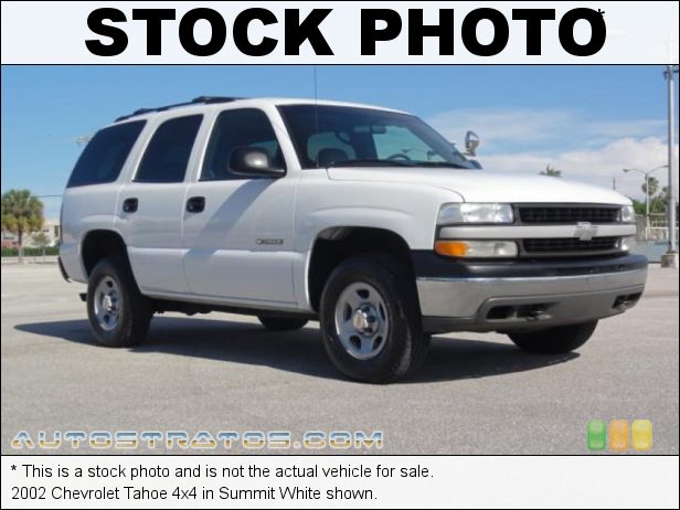 Stock photo for this 2002 Chevrolet Tahoe 4x4 4.8 Liter OHV 16-Valve Vortec V8 4 Speed Automatic