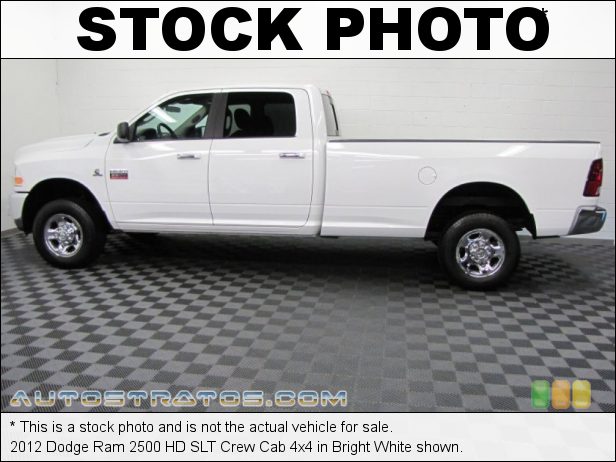 Stock photo for this 2012 Dodge Ram 2500 HD SLT Crew Cab 4x4 6.7 Liter OHV 24-Valve Cummins VGT Turbo-Diesel Inline 6 Cylinde 6 Speed Automatic