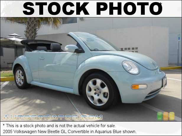 Stock photo for this 2005 Volkswagen New Beetle GL Convertible 2.0 Liter SOHC 8-Valve 4 Cylinder 6 Speed Tiptronic Automatic