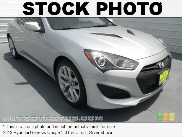 Stock photo for this 2013 Hyundai Genesis Coupe 2.0T 2.0 Liter Twin-Scroll Turbocharged DOHC 16-Valve Dual-CVVT 4 Cyl 8 Speed SHIFTRONIC Automatic
