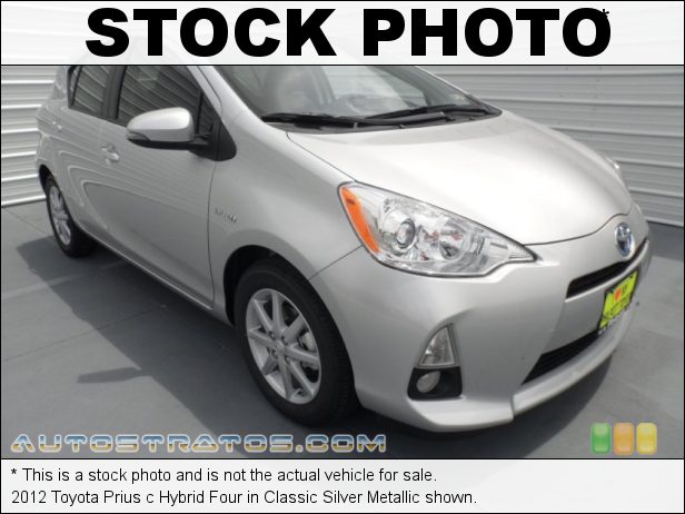 Stock photo for this 2012 Toyota Prius c Hybrid 1.5 Liter DOHC 16-Valve VVT-i 4 Cylinder Gasoline/Electric Hybri ECVT Automatic