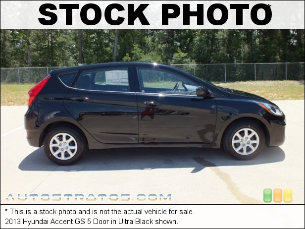 Stock photo for this 2013 Hyundai Accent GS 5 Door 1.6 Liter GDI DOHC 16-Valve D-CVVT 4 Cylinder 6 Speed Shiftronic Automatic