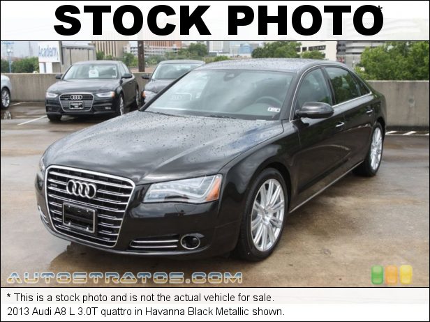 Stock photo for this 2013 Audi A8 L 3.0T quattro 3.0 Liter FSI Supercharged DOHC 24-Valve VVT V6 8 Speed Tiptronic Automatic