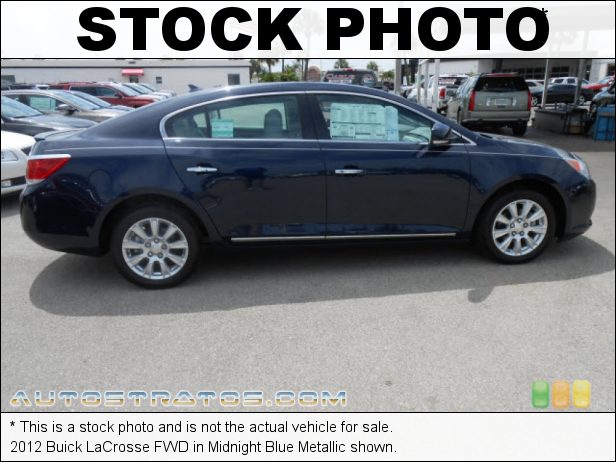 Stock photo for this 2012 Buick LaCrosse FWD 2.4 Liter SIDI DOHC 16-Valve VVT 4 Cylinder Gasoline/eAssist Ele 6 Speed Automatic