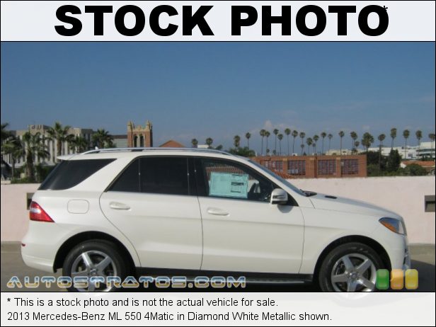 Stock photo for this 2013 Mercedes-Benz ML 550 4Matic 4.6 Liter DI Twin-Turbocharged 32-Valve VVT V8 7 Speed Automatic
