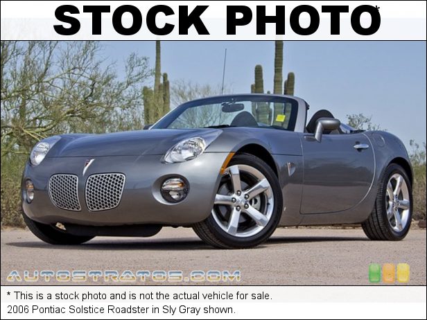 Stock photo for this 2006 Pontiac Solstice Roadster 2.4 Liter DOHC 16-Valve VVT Ecotec 4 Cylinder 5 Speed Automatic