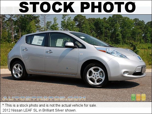 Stock photo for this 2012 Nissan LEAF SL 80 kW/107hp AC Syncronous Electric Motor Direct Drive 1 Speed Automatic