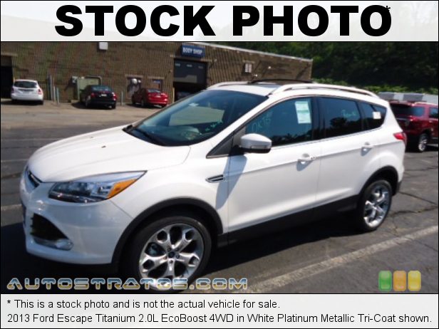 Stock photo for this 2013 Ford Escape Titanium 2.0L EcoBoost 4WD 2.0 Liter DI Turbocharged DOHC 16-Valve Ti-VCT EcoBoost 4 Cylind 6 Speed SelectShift Automatic