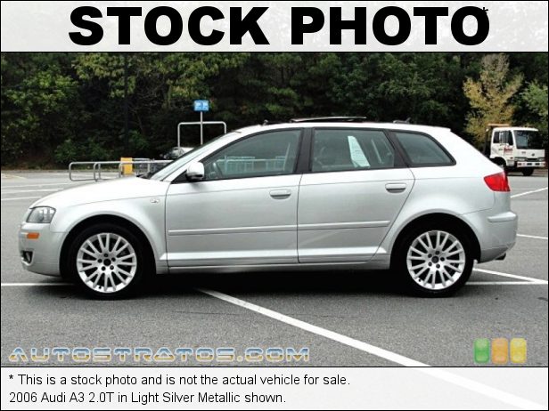 Stock photo for this 2006 Audi A3 2.0T 2.0 Liter FSI Turbocharged DOHC 16-Valve 4 Cylinder 6 Speed S tronic Dual-Clutch Automatic