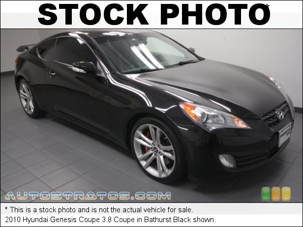 Stock photo for this 2010 Hyundai Genesis Coupe 3.8 3.8 Liter DOHC 24-Valve Dual CVVT V6 6 Speed Shiftronic Automatic