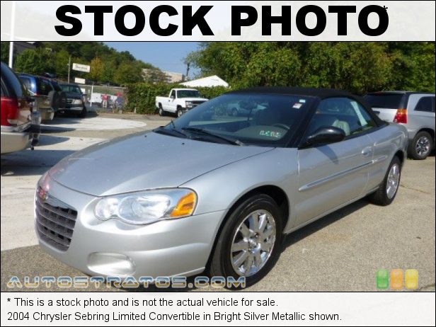 Stock photo for this 2004 Chrysler Sebring Limited Convertible 2.7 Liter DOHC 24-Valve V6 4 Speed Automatic Stock photo for this 2004 Chrysler Sebring Limited Convertible 2.7 Liter DOHC 24-Valve V6 4 Speed Automatic