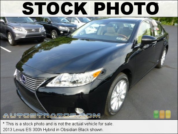 Stock photo for this 2013 Lexus ES 300h Hybrid 2.5 Liter h DOHC 16-Valve VVT-i 4 Cylinder Atkinson-Cycle Gasoli 6 Speed ECT-i Automatic