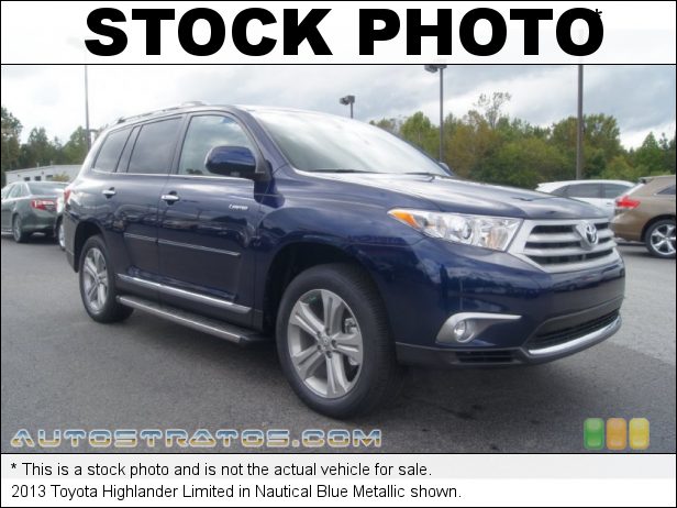Stock photo for this 2013 Toyota Highlander Limited 3.5 Liter DOHC 24-Valve Dual VVT-i V6 5 Speed ECT-i Automatic
