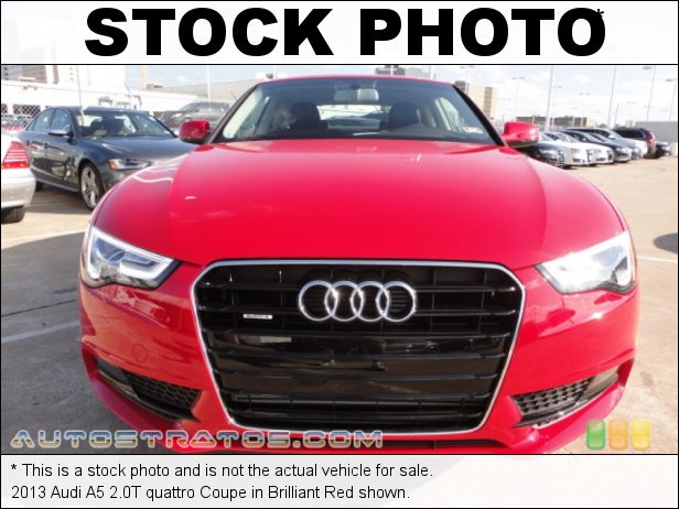 Stock photo for this 2013 Audi A5 2.0T quattro Coupe 2.0 Liter FSI Turbocharged DOHC 16-Valve VVT 4 Cylinder 6 Speed Manual