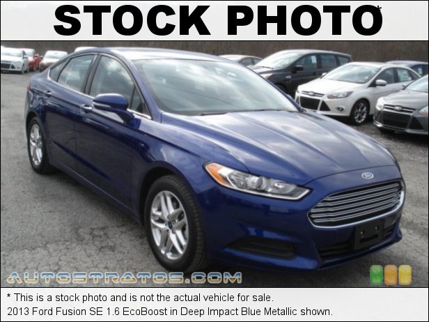 Stock photo for this 2013 Ford Fusion SE 1.6 EcoBoost 1.6 Liter EcoBoost DI Turbocharged DOHC 16-Valve Ti-VCT 4 Cylind 6 Speed SelectShift Automatic