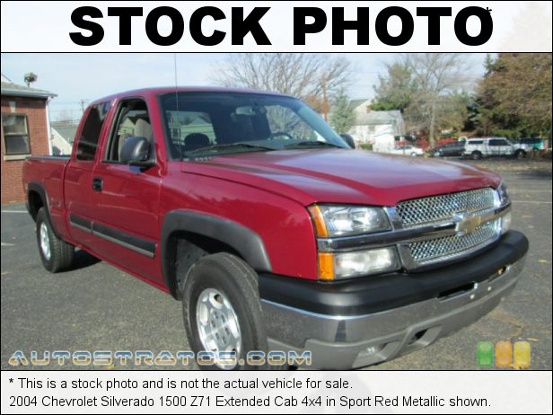 Stock photo for this 2004 Chevrolet Silverado 1500 Extended Cab 4x4 5.3 Liter OHV 16-Valve Vortec V8 4 Speed Automatic