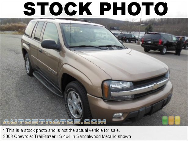 Stock photo for this 2003 Chevrolet TrailBlazer LS 4x4 4.2L DOHC 24V Inline 6 Cylinder 4 Speed Automatic