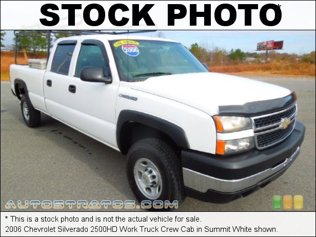 Stock photo for this 2006 Chevrolet Silverado 2500HD Work Truck Crew Cab 6.0 Liter OHV 16-Valve Vortec V8 4 Speed Automatic