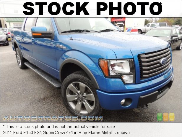 Stock photo for this 2011 Ford F150 FX4 SuperCrew 4x4 5.0 Liter Flex-Fuel DOHC 32-Valve Ti-VCT V8 6 Speed Automatic