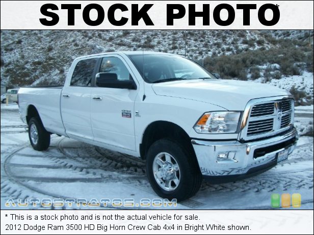 Stock photo for this 2012 Dodge Ram 3500 HD SLT Crew Cab 4x4 6.7 Liter OHV 24-Valve Cummins VGT Turbo-Diesel Inline 6 Cylinde 6 Speed Automatic