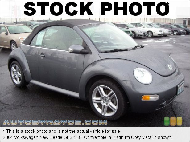 Stock photo for this 2004 Volkswagen New Beetle GLS 1.8T Convertible 1.8 Liter Turbocharged DOHC 20-Valve 4 Cylinder 6 Speed Tiptronic Automatic