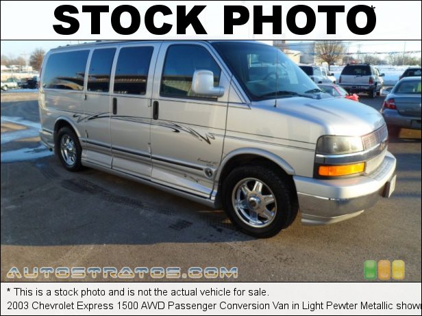 Stock photo for this 2003 Chevrolet Express 1500 AWD Passenger Conversion Van 5.3 Liter OHV 16-Valve V8 4 Speed Automatic