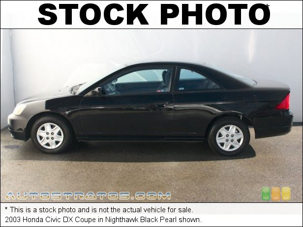 Stock photo for this 2002 Honda Civic DX Coupe 1.7 Liter SOHC 16-Valve 4 Cylinder 5 Speed Manual