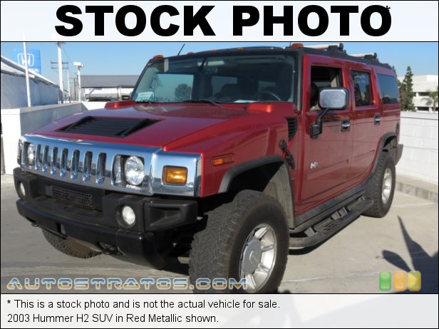 Stock photo for this 2003 Hummer H2 SUV 6.0 Liter OHV 16V Vortec V8 4 Speed Automatic