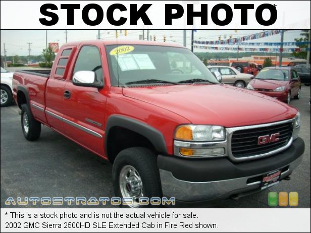 Stock photo for this 2002 GMC Sierra 2500HD SLE Extended Cab 6.0 Liter OHV 16-Valve Vortec V8 4 Speed Automatic