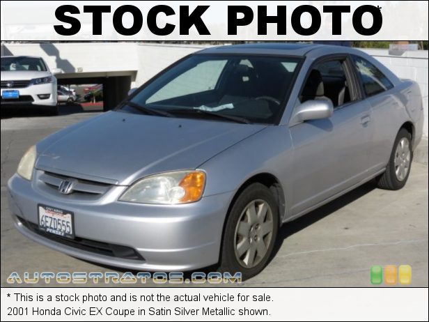 Stock photo for this 2001 Honda Civic EX Coupe 1.7L SOHC 16V 4 Cylinder 4 Speed Automatic