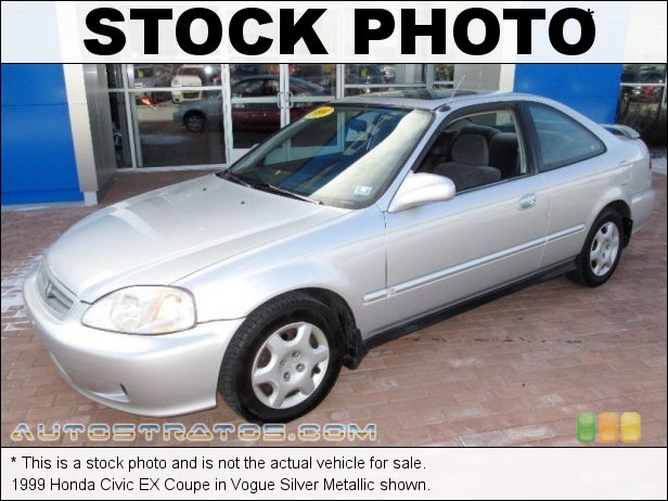 Stock photo for this 1999 Honda Civic EX Coupe 1.6 Liter SOHC 16V VTEC 4 Cylinder 4 Speed Automatic
