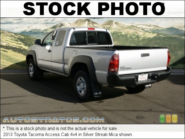 Stock photo for this 2013 Toyota Tacoma Access Cab 4x4 2.7 Liter DOHC 16-Valve VVT-i 4 Cylinder 4 Speed ECT-i Automatic