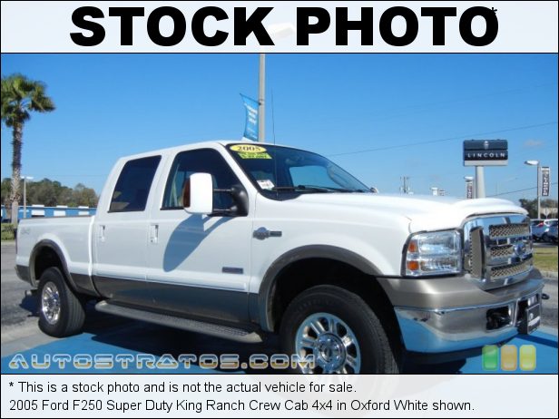 Stock photo for this 2005 Ford F250 Super Duty King Ranch Crew Cab 4x4 6.0 Liter OHV 32 Valve Power Stroke Turbo Diesel V8 5 Speed Automatic