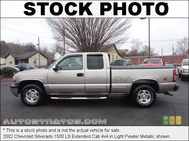 Stock photo for this 2002 Chevrolet Silverado 1500 Extended Cab 4x4 5.3 Liter OHV 16 Valve Vortec V8 4 Speed Automatic