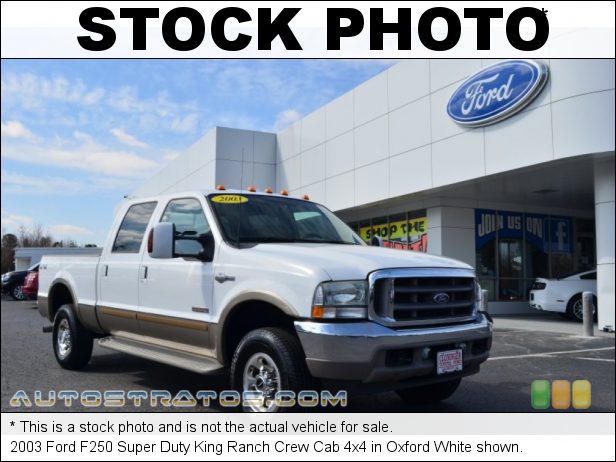 Stock photo for this 2003 Ford F250 Super Duty Crew Cab 4x4 6.0 Liter OHV 32 Valve Power Stroke Turbo Diesel V8 5 Speed Automatic