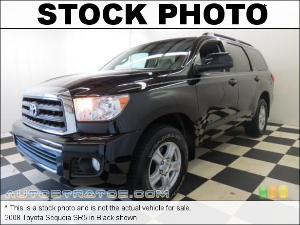 Stock photo for this 2008 Toyota Sequoia SR5 5.7 Liter DOHC 32-Valve i-Force Dual VVT-i V8 6 Speed ECT-i Automatic