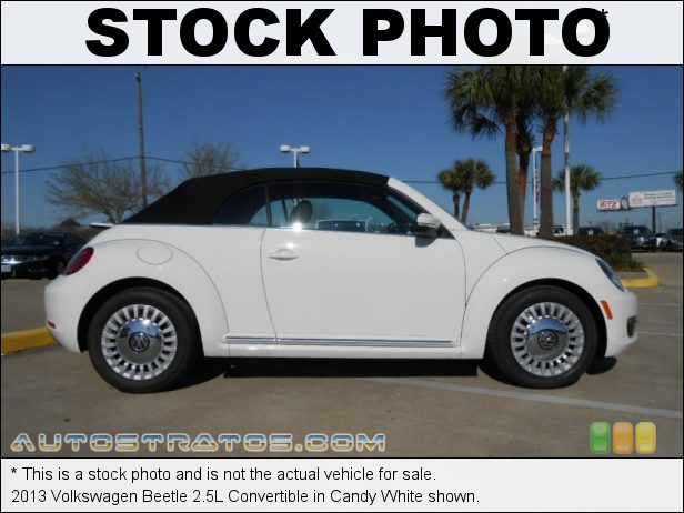 Stock photo for this 2013 Volkswagen Beetle 2.5L Convertible 2.5 Liter DOHC 20-Valve VVT 5 Cylinder 6 Speed Tiptronic Automatic