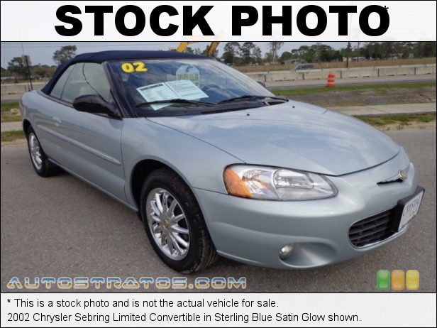 Stock photo for this 2002 Chrysler Sebring Limited Convertible 2.7 Liter DOHC 24-Valve V6 4 Speed Automatic