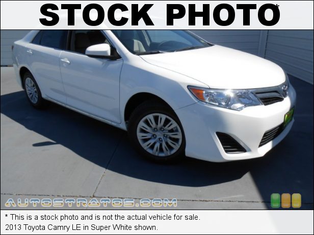 Stock photo for this 2013 Toyota Camry LE 2.5 Liter DOHC 16-Valve Dual VVT-i 4 Cylinder 6 Speed ECT-i Automatic