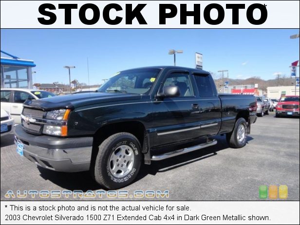 Stock photo for this 2003 Chevrolet Silverado 1500 LT Extended Cab 4x4 5.3 Liter OHV 16-Valve Vortec V8 4 Speed Automatic