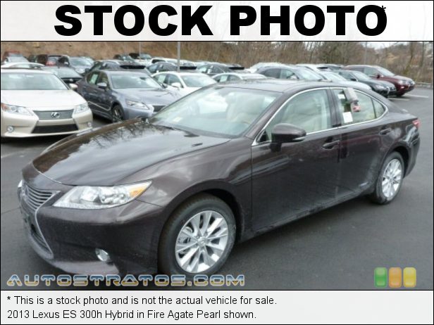 Stock photo for this 2013 Lexus ES 300h Hybrid 2.5 Liter h DOHC 16-Valve VVT-i 4 Cylinder Atkinson-Cycle Gasoli 6 Speed ECT-i Automatic