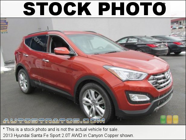 Stock photo for this 2013 Hyundai Santa Fe Sport 2.0T AWD 2.0 Liter Turbocharged DOHC 16-Valve D-CVVT 4 Cylinder 6 Speed Shiftronic Automatic Stock photo for this 2013 Hyundai Santa Fe Sport 2.0T AWD 2.0 Liter Turbocharged DOHC 16-Valve D-CVVT 4 Cylinder 6 Speed Shiftronic Automatic