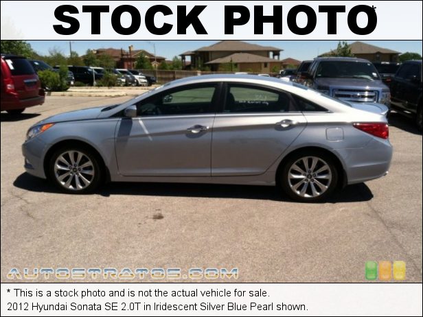 Stock photo for this 2012 Hyundai Sonata SE 2.0T 2.0 Liter GDI Turbocharged DOHC 16-Valve D-CVVT 4 Cylinder 6 Speed Shiftronic Automatic
