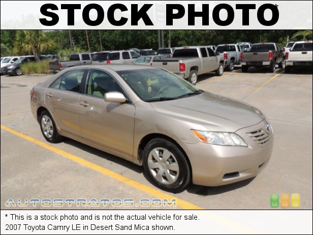 Stock photo for this 2007 Toyota Camry LE 2.4L DOHC 16V VVT-i 4 Cylinder 5 Speed Automatic